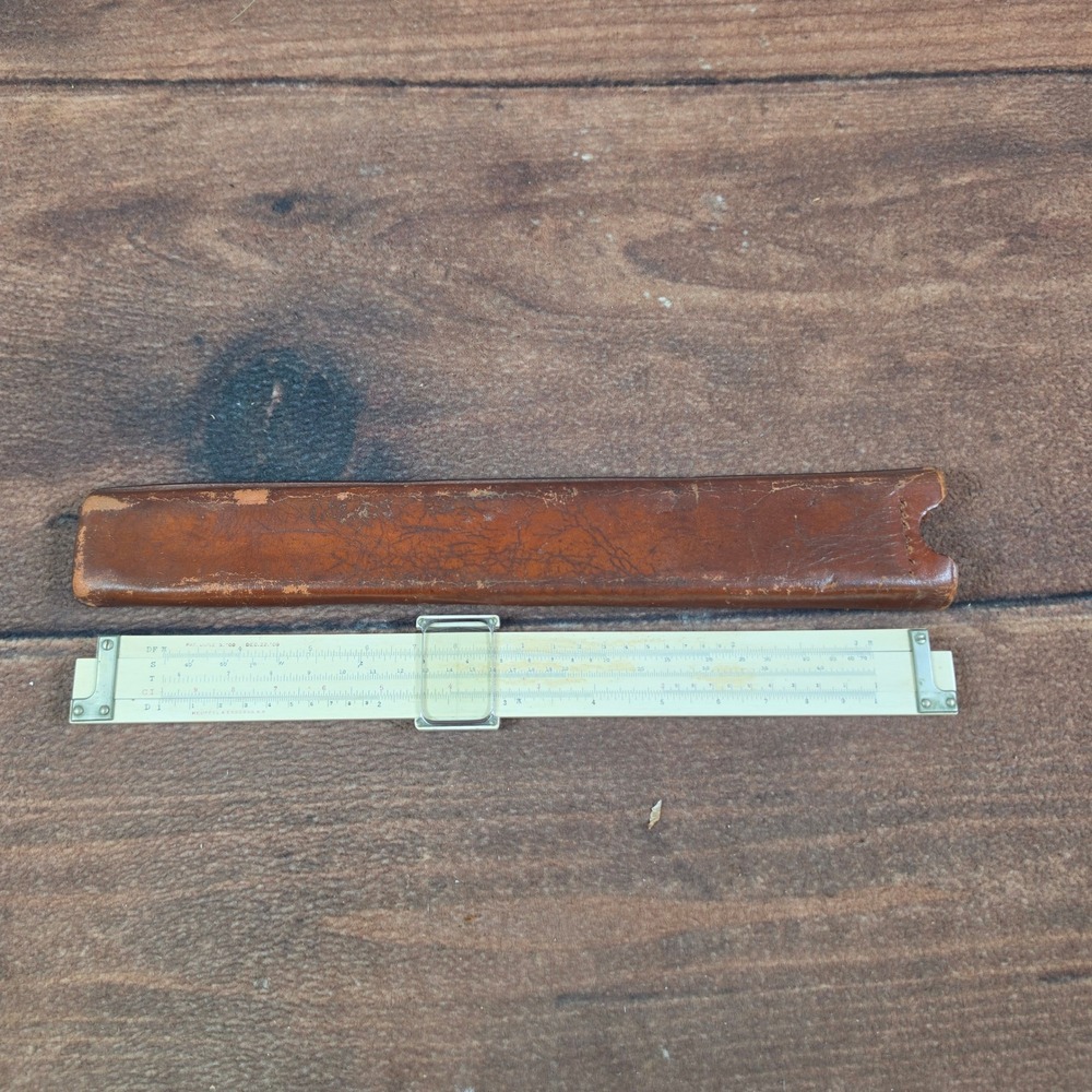 Keuffel & Esser Slide Rule 4088-3 Log Log Duplex White Good Vintage Case 1908